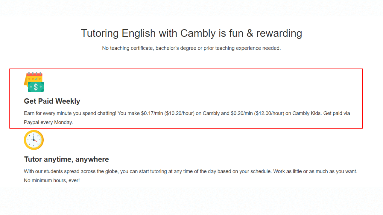 earn money with cambly