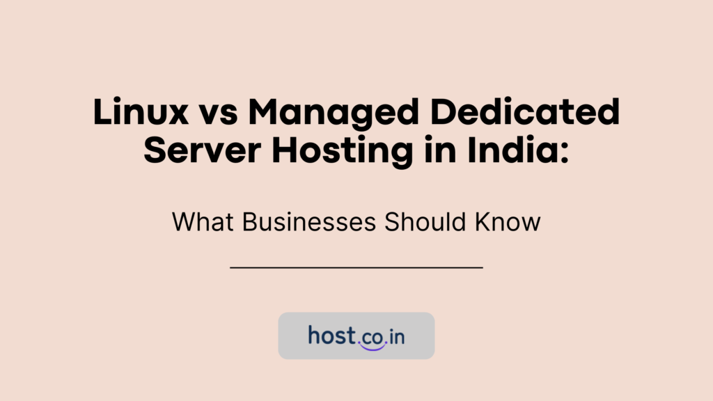 dedicated server hosting in india